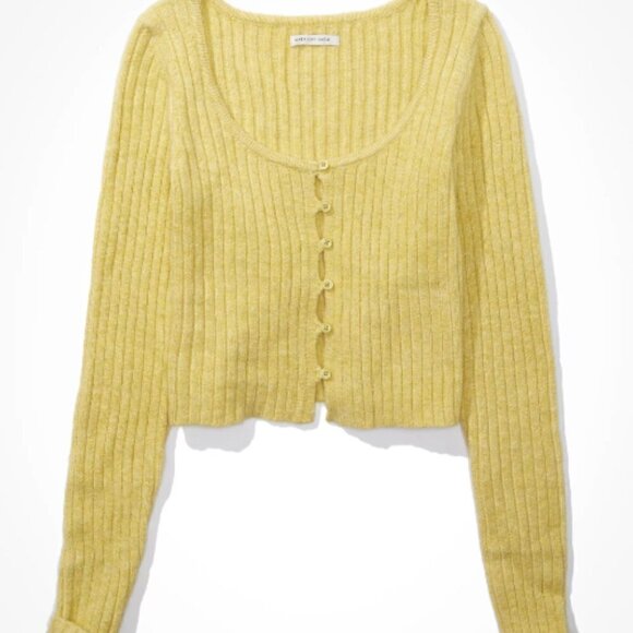 American Eagle, Cropped Button Down Sweater, Long Sleeve, Size M, NWT - Picture 11 of 13